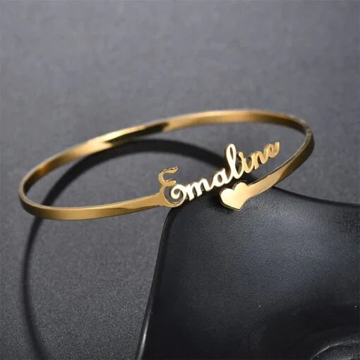 Customized Name Bangle 24k Gold Plated