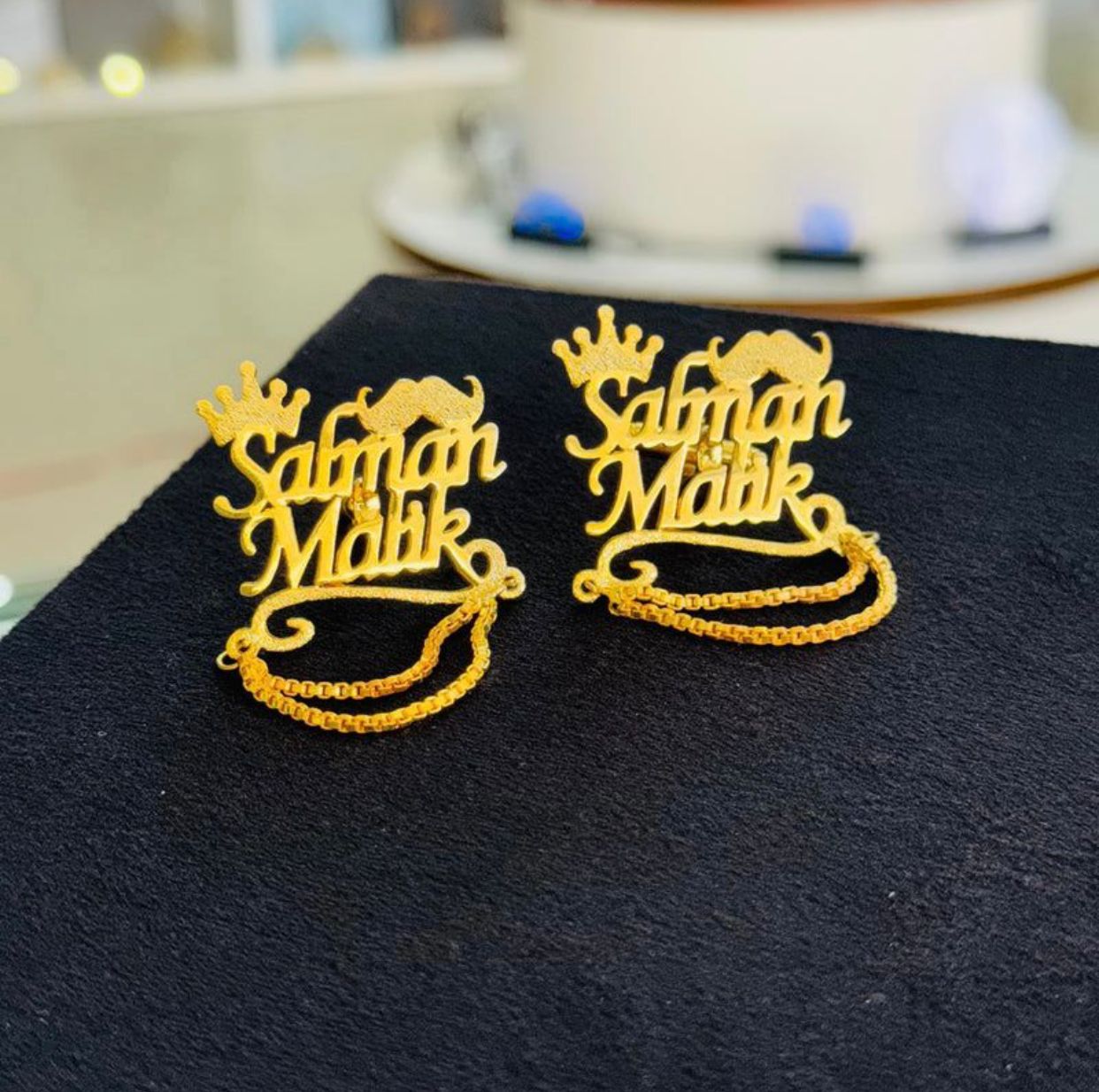 24K Customized Stud Cufflinks Pair